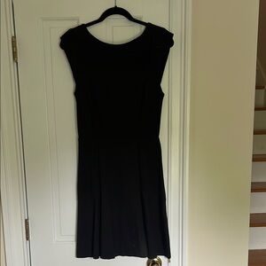 Banana Republic Black Sheath Midi Dress Crew Neck Sleeveless
